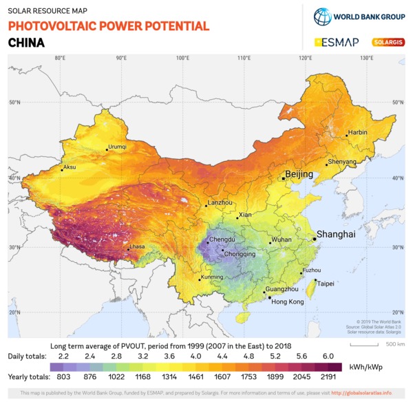 Photovoltaic Electricity Potential, China